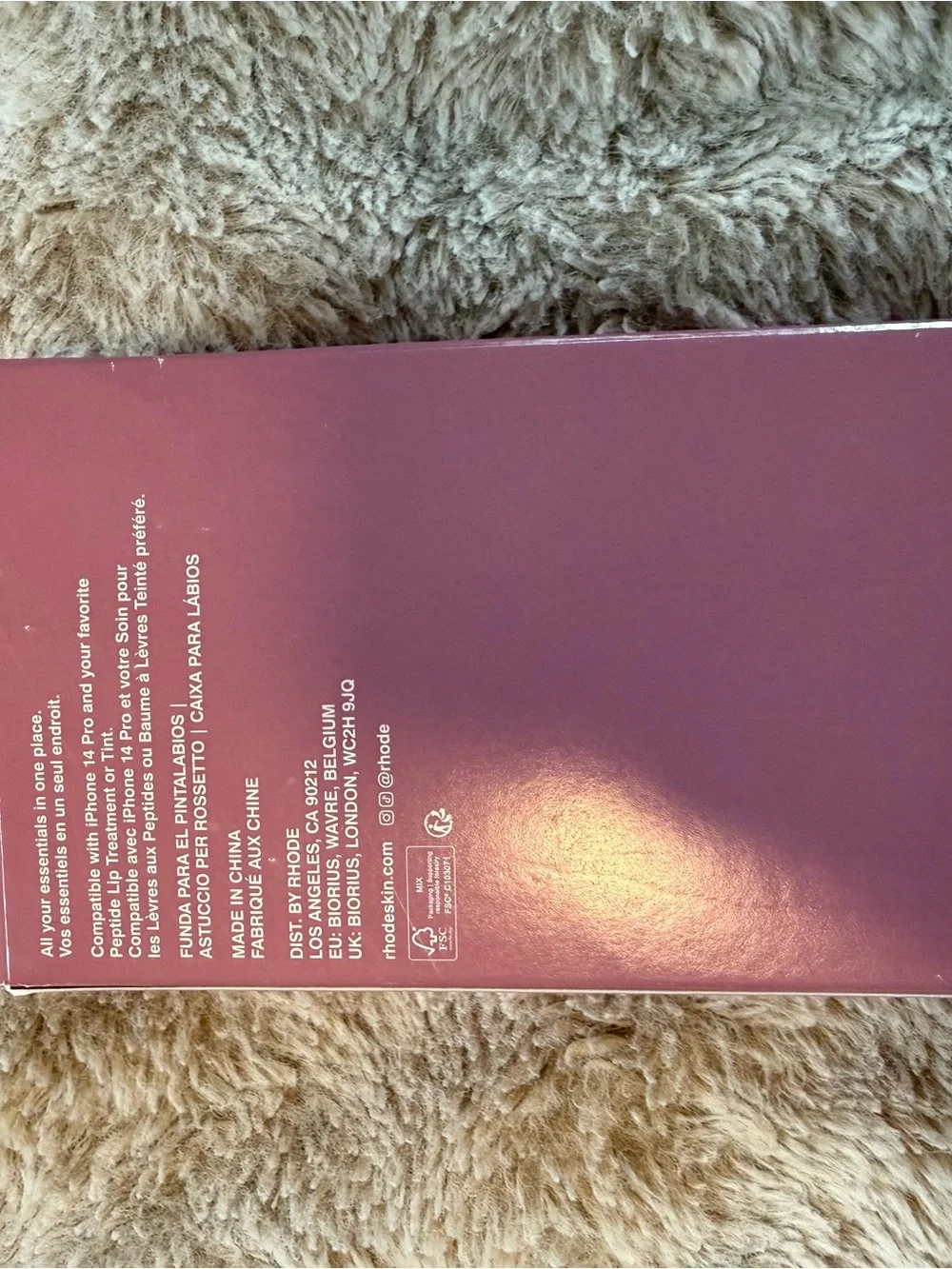 rhode Pink Lip Case for iPhone 14 Pro color pretzel